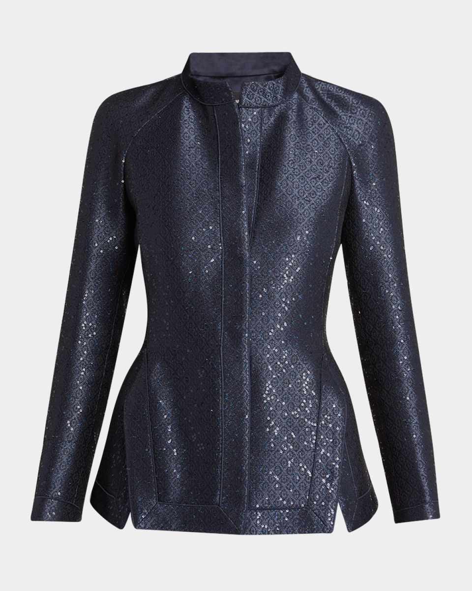 Sequin Jacquard Single-Breasted Evening Jacket